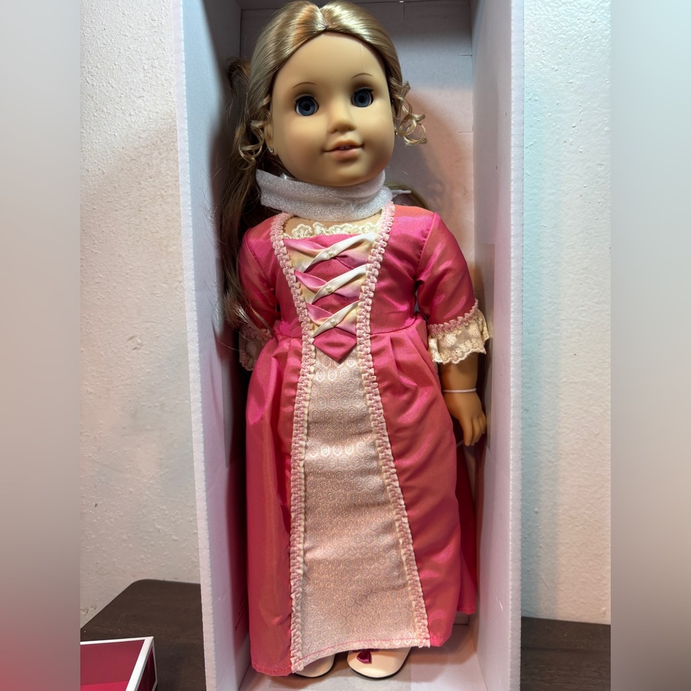American Girl Doll Elizabeth in Elegant Pink and White Dress - Picture 6 of 13